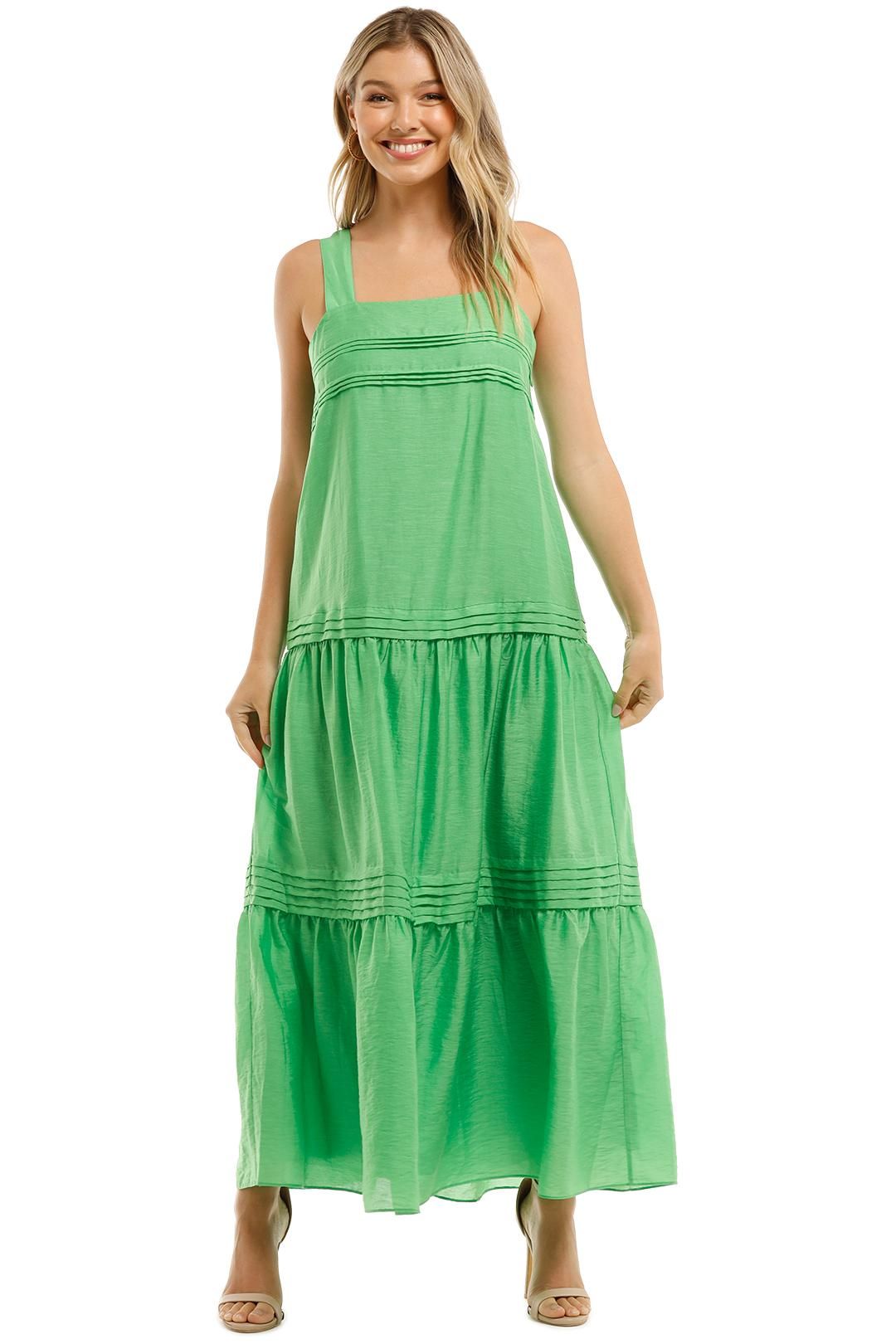 Pintuck Maxi Dress in Jewel Green by ...